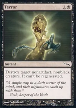 Terror -Foil Light Play MTG Mirrodin - Image 1
