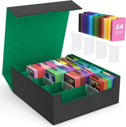 Trading Card Storage Box, 3000+ MTG Deck Box with 24 Colorful Dividers & 4 Card - Image 1
