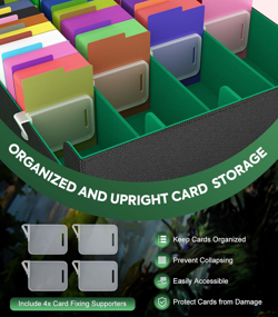 Trading Card Storage Box, 3000+ MTG Deck Box with 24 Colorful Dividers & 4 Card - Image 4