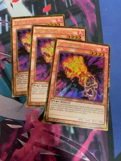 YUGIOH - FIRE HAND X3 - PGL3 - GOLD SECRET RARE - NM/LP - 1ST ED - Image 1