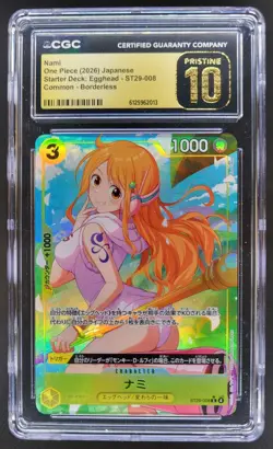 2026 ONE PIECE JP NAMI BORDERLESS EGGHEAD ST29-008 CGC 10 PRISTINE RC7 - Image 1
