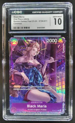 2024 ONE PIECE BLACK MARIA BANDAI GAMES FEST ST04-011 CGC 10 TL3 - Image 1