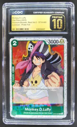 2025 ONE PIECE MONKEY D. LUFFY PIRATE FOIL ST16-005 CGC 10 PRISTINE TL3 - Image 1