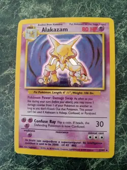 Pokemon TCG Alakazam Base Set Holo Card 1/102 - Image 1
