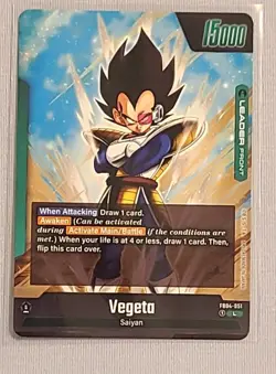 Vegeta (Leader): Awaken Dragon Ball Super Card Game FB04-051 20000/15000 - Image 2