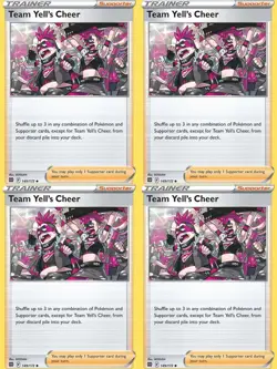 4x Pokemon Team Yell's Cheer Playset Trainer Card 149/172 Brilliant Stars NM - Image 1