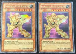 YUGIOH ELEMENTAL HERO BLADEDGE ULTRA RARE 1ST EDITION YSD-EN019 LP X2 - Image 1