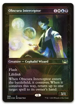 Obscura Interceptor (Gilded Foil) #389 (NM) Streets New Capenna SNC Magic MTG - Image 1