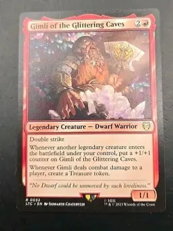 Gimli of the Glittering Caves Commander: Lord of the Rings MTG Regular LP - Image 1