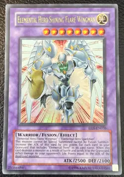 YUGIOH ELEMENTAL HERO SHINING FLARE WINGMAN ULTRA RARE UNLIMITED EEN-EN026 LP/MP - Image 1