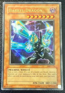 YUGIOH BARREL DRAGON ULTRA RARE UNLIMITED ORIGINAL PRINT MRD-126 VLP - Image 1