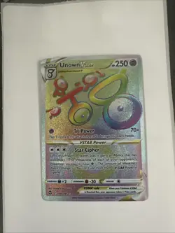 Pokemon TCG Unown VSTAR Silver Tempest Rainbow UR Card 199/195 NM/M Condition - Image 1