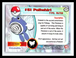 💥 POLIWHIRL 1999 Topps Pokemon TV Non Holo Animation 1st Series Blue Logo # 61 - Image 2