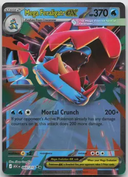 Mega Feraligatr ex 043/217 Double Rare Ascended Heroes Pokemon Near Mint - Image 1