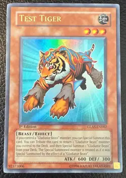 YUGIOH TEST TIGER ULTRA RARE 1ST EDITION GLAS-EN082 NM - Image 1