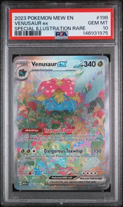 2023 POKEMON MEW EN-151 SPECIAL ILLUSTRATION RARE #198 VENUSAUR EX PSA 10 - Image 1