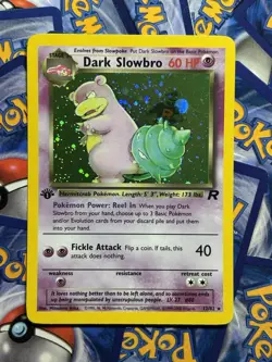 Pokemon Dark Slowbro #12Team Rocket Holo 1st Edition LP++++ The Dark Dope - Image 1