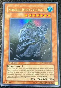 YUGIOH SUPERANCIENT DEEPSEA KING COELACANTH ULTRA RARE 1ST EDITION PTDN-EN034 NM - Image 1
