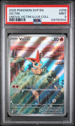 2025 POKEMON SVP PROMO UNOVA VICTINI ILLUSTRATION COLLECTION #208 VICTINI PSA 9 - Image 1