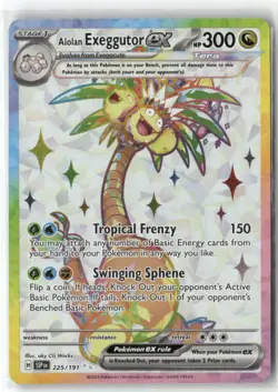 Alolan Exeggutor ex 225/191 Ultra Rare Surging Sparks Pokemon Near Mint - Image 1