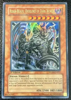 YUGIOH REIGN BEAUX OVERLORD OF DARK WORLD ULTRA RARE 1ST EDITION STON-EN017 NM - Image 1