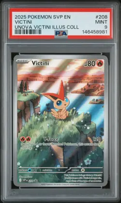 2025 POKEMON SVP EN-SV BLACK STAR PROMO #208 VICTINI PSA 9 - Image 1