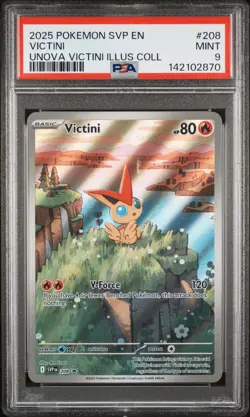 2025 POKEMON SVP EN-SV BLACK STAR PROMO #208 VICTINI PSA 9 - Image 1