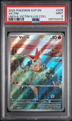 2025 POKEMON SVP PROMO UNOVA VICTINI ILLUSTRATION COLLECTION #208 VICTINI PSA 9 - Image 1