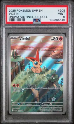 2025 POKEMON SVP EN-SV BLACK STAR PROMO #208 VICTINI PSA 9 - Image 1