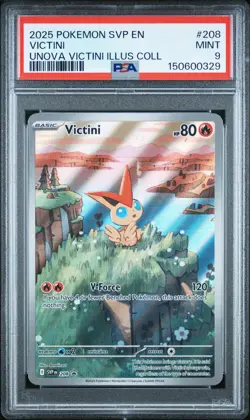 2025 POKEMON SVP EN-SV BLACK STAR PROMO #208 VICTINI PSA 9 - Image 1