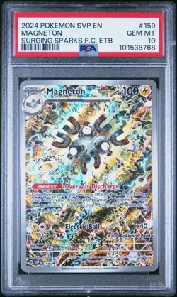 Pokemon Center ETB Magneton SVP 159 Surging Sparks PSA 10 Stamped Promo - Image 1