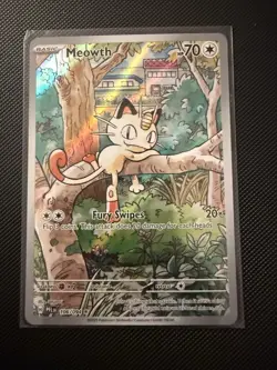 Pokemon TCG Meowth 106/094 Phantasmal Flames Illustration Rare - Image 1