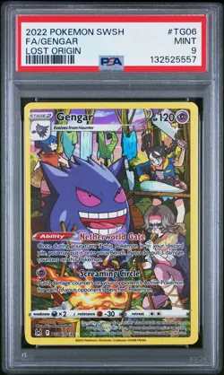 2022 POKEMON SWORD & SHIELD LOST ORIGIN #TG06 FULL ART/GENGAR PSA 9 - Image 1