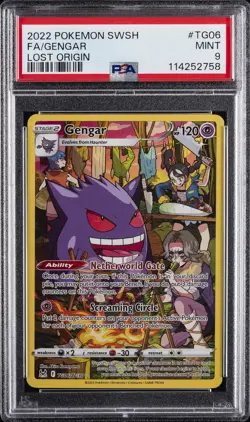 2022 POKEMON SWORD & SHIELD LOST ORIGIN #TG06 FULL ART/GENGAR PSA 9 - Image 1