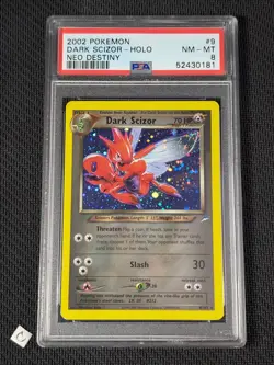 PSA 8 Dark Scizor 9/105 Neo Destiny Unlimited Holo Rare Pokemon TCG NM-MT - Image 1