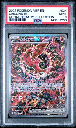 148663290 Oricorio ex 2025 Pokemon MEP Black Star Promos #024 PSA 9 - Image 1
