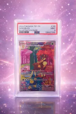 PSA 9 Sawsbuck 166/162 Illustration Rare Temporal Forces Pokemon 2024 - Image 1
