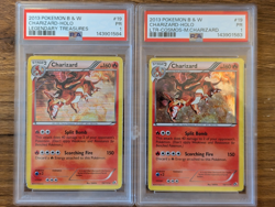 2X LOT 2013 Pokemon Legendary Treasures PSA 1 Charizard #19 Holo & Cosmos SEQUEN - Image 1
