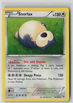 Snorlax 80/106 Rare Flashfire Pokemon LP - Image 1