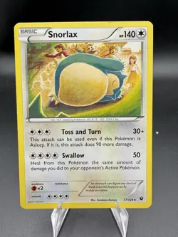 Snorlax 77/124 Fates Collide Rare 140 HP English Regular 2016 Komiya - Image 1