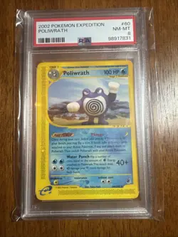 2002 POKEMON EXPEDITION #60 POLIWRATH PSA 8 - Image 1