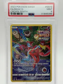 2023 Pokemon SWSH - Crown Zenith - Deoxys #GG12/GG70 - Full Art Holo Rare PSA 9 - Image 1