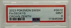 2023 Pokemon SWSH - Crown Zenith - Deoxys #GG12/GG70 - Full Art Holo Rare PSA 9 - Image 4