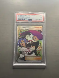 2019 POKEMON SUN & MOON HIDDEN FATES #68 FULL ART/JESSIE & JAMES PSA 7 - Image 1