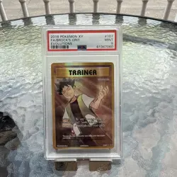 2016 Pokemon XY Evolutions Brock's Grit Full Art #107 PSA 9 - Image 1