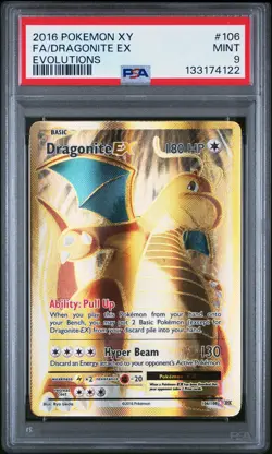 2016 POKEMON XY EVOLUTIONS #106 FULL ART/DRAGONITE EX PSA 9 - Image 1