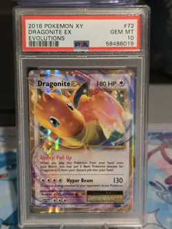 Pokemon TCG Dragonite EX 72/108 Evolutions Holo English PSA 10 - Image 1