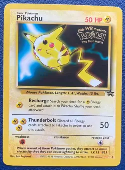 Pikachu 4 Black Star Promo - Pokemon First Movie (1999) Stamped Promo - MP - Image 1