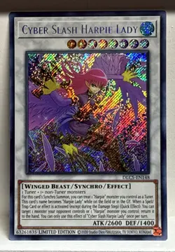 Yugioh Cyber Slash Harpie Lady DLCS-EN148 Limited Edition Secret Rare NM - Image 1