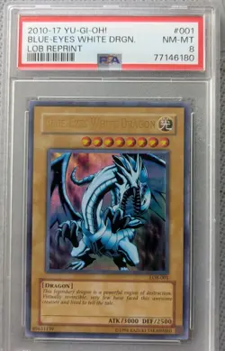 BLUE EYES WHITE DRAGON LOB-001 NM-MT PSA8 - Image 1